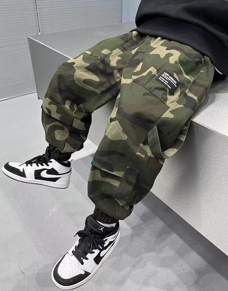 شلوار کتان گت دار فشن چریکی رنگ یشمی کد 20875