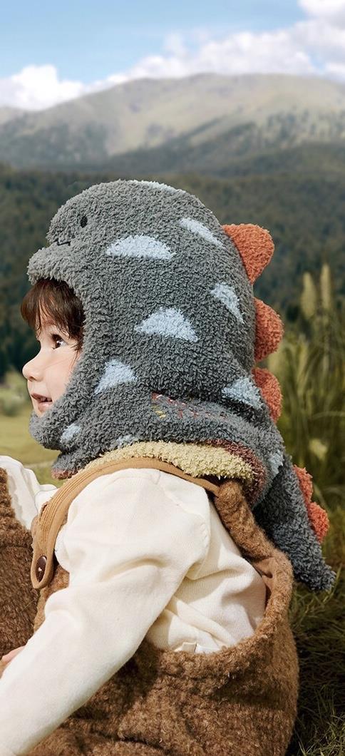 کلاه حوله ای ضخیم طرح دایناسور دم برجسته سبز کد 21091