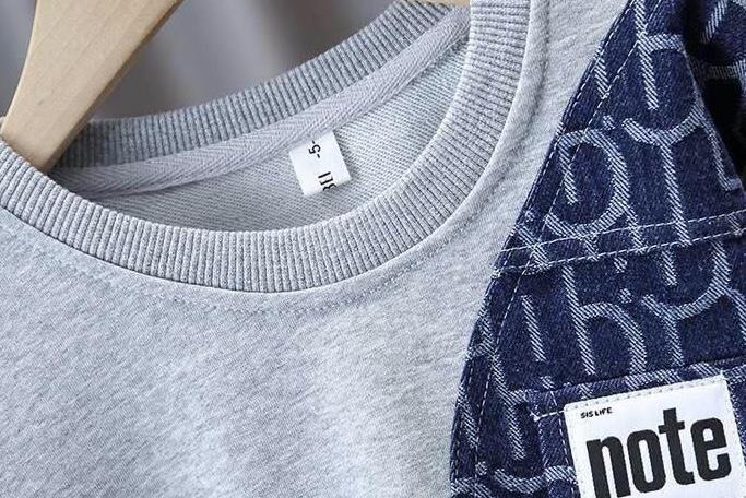 ست دورس طوسی طرح note با شلوار اسلش گت دار حروف انگلیسی ابی کد 21135