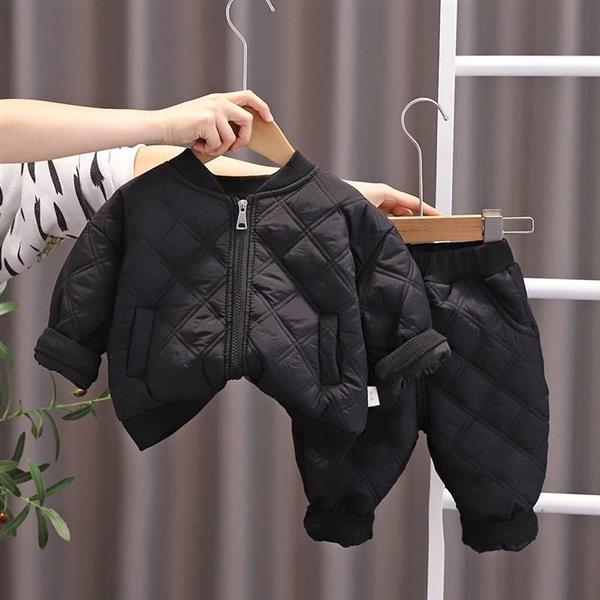 ست کاپشن و شلوار FASHION SPORT ضداب ضخیم رنگ مشکی  کد 21144