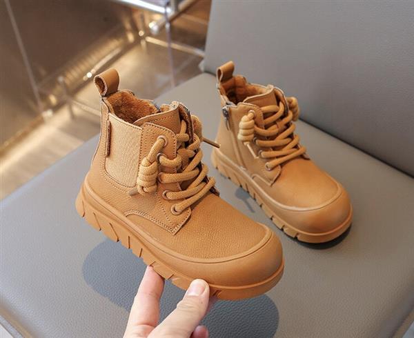 بوت ساقدار بندی ضداب بغل کش رنگ عسلی کد 21155