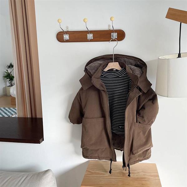 کاپشن کلاهدار ضداب ضخیم داخل خز SPORT رنگ قهوه ای کد 21180